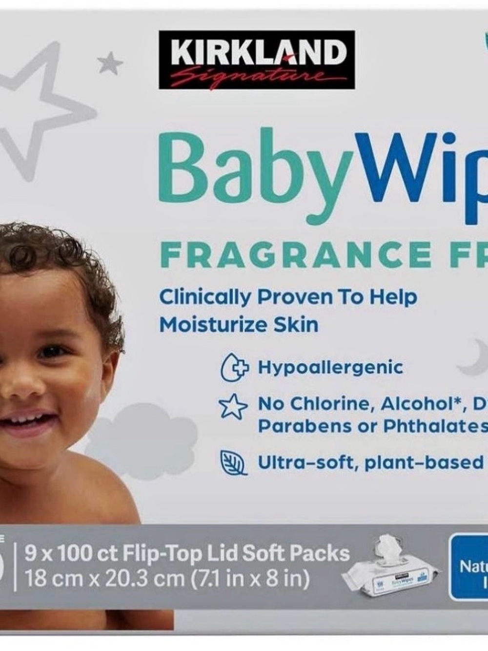 Kirkland Signature Baby Wipes - Teal, Blue & White Pack